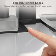 Plantex 304 Grade Stainless Steel Glass Soap Dish with Tumbler Holder/Soap Stand/Bathroom Accessories - Crystal (Black)