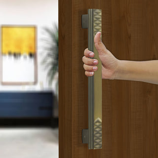 Plantex Heavy Duty Door Handle/Main Door Handle 14-inches/Pull Push Handle for Main Door/Glass Door- Pack of 1 (237-Brass Antique Finish) - 3 Years Warranty