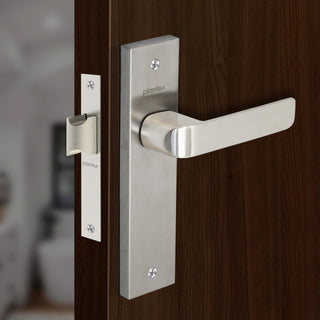 Plantex Heavy Dut Bathroom Door Lock/Mortise 8inch Keyless Plate Handle Set for Home/Bathroom/Store Room/Balcony/Office with Baby Latch (8110, Matt)