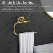 Plantex 304 Grade Stainless Steel Napkin Holder/Towel Hanger/Napkin Ring for Wash Basin/Towel Holder for Kitchen/Bathroom Accessories - Nipron (Brass Antique)