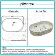 Plantex Tabletop Wash Basin for Bathroom/Designer Ceramic hand Wash Sink/Oval Countertop Wash Basin for Home/Office/hotel (22 x 13.5 x 6 Inch)