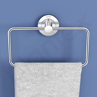 Plantex Stainless Steel Towel Hanger for Wash Basin/Towel Ring/Napkin Holder for Bathroom/Towel Holder/Bathroom Accessories (Chrome - Rectangular)