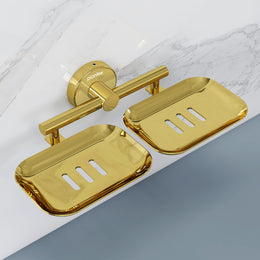 Plantex Galaxy 304 Grade Stainless Steel Rectangular Double Soap Dish for Bathroom/Soap Stand/Soap Holder/Soap Storage/Bathroom Accessories – (PVD Gold)