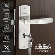 Plantex Heavy-Duty Door Lock Set - Main Door Lock Handle Set/Mortise Lock with 3 Keys for home- Pack of 1 (8130-Matt)