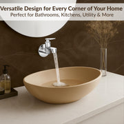 Plantex Pure Brass LEA-701 Water Tap for Bathroom with Water-Saving Technology Tap/Wall Mount Bib Tap with Wall Flange & Teflon Tape-7 Year Warranty (Chrome Finish)