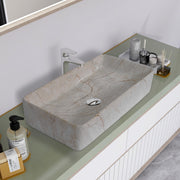 Plantex Tabletop Wash Basin/Bathroom Sink/Wash Basin Over Counter/Designer Ceramic Wash Basin for Bathroom (Marble Finish, 24 x 13 x 5 Inch)