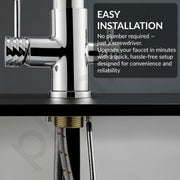 Plantex Kitchen Sink Faucet/Kitchen Tap Handle Brass and Body is 304 Grade Stainless Steel/Double Handle Kitchen Mixer Tap Hot and Cold/360Â° Swivel Spout Sink Taps - (7908, Chrome)