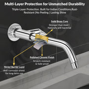 Plantex Pure Brass Sink Tap for Kitchen with 12 inches Long Spout/Kitchen Sink Tap with Water Saving Nozzle - 7 Year Warranty (PAC-1811-Chrome)