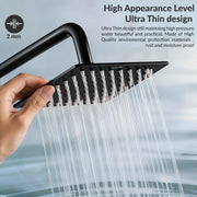Plantex Stainless Steel Overhead Shower 6 x 6 inch with Water-Saving Technology/High pressure Rain Shower Head without Arm/Bathroom Shower -(Ultra Slim-PVD Black)