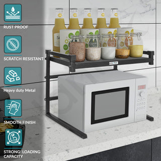 Plantex Microwave Stand for Kitchen Platform/GI-Metal Oven Stand with Storage Cabinet/Oven Rack Kitchen Storage