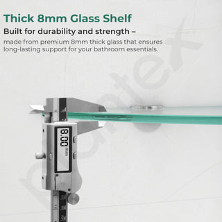 Plantex Premium Transperant Glass Corner Shelf for Bathroom/Kitchen Shelf/Bathroom Glass Shelf (9x9 Inches - White- Pack of 2)