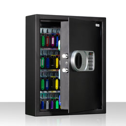 Plantex Safe Locker/Key Holder Locker Box For Home, Office,Hotel/Electronic Keypad/Dual Password Code Access Lock/LED Light/2 Years Warranty By Plantex - 20Litre/71 Keyhooks and Keychains - Black