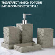 Plantex Polyresin  Bathroom Accessories Set Soap Dispenser/Toothbrush Holder/Bathroom Tray/Tumbler Holder/Soap Dish - 5 Piece(923)