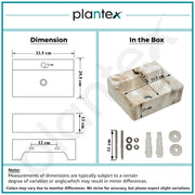 Plantex Ceramic Wash Basin for Bathroom/Square Wall Hung Basin/Bathroom Sink/Washbasin for Restaurant/Hotel (13 x 12 x 5 Inch)