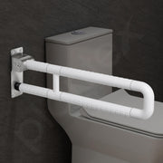 Plantex Stainless Steel 24 Inch U-Shape Handle for Bathroom Support/Space-Saving Safety Bar for Shower/Toilet/Bedside Anti-Slip Shower Grab Bar for Bathroom - (White)
