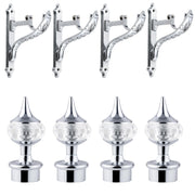 Plantex Heavy Duty Aluminium Diamond Curtain Brackets/Curtains Holder/Curtain Rod Holder (Chrome - 2 Pair)
