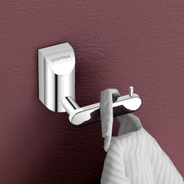 Plantex Smero Pure Brass Made Hooks for Hanging Clothes and Towel in Bathroom/Robe Hook/Hanger for Living Room - Superb (Chrome)