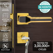 Plantex Main Door Locks for Home/Premium Mortise Lock for Door with 3 Years of Warranty by Plantex/Main Door Lock Set (Gold & Black)