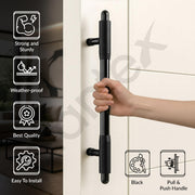 Plantex 12 Inch Main Door Handle/Pull-Push Handle for main door/Stainless Steel Handle for Home&Office/Hotel - Pack of 1 (Z-Black & PVD Black)