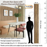 Plantex Louvers Panel for Wall/8 Feet Wall Panels/3D Charcoal Panel for Interior Walls Décor - Pack of 5 Covers - 40 Sq. Ft, Size-1 Feet x 8 Feet (WD-2204)