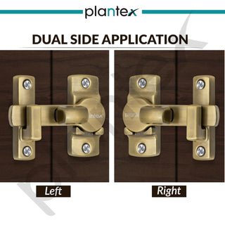 Plantex 180 Degree Door Latch Lock/Flip Latch Lock for Door/Chitkani/Lock Latch for Main Door/Baby Latch for Bathroom/Bedroom/Balcony/Door Stopper - Pack of 3 (Brass Antique)