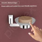 Plantex Smero Pure Brass and Glass Soap Holder for Bathroom & Kitchen/Soap Stand/Case/Dish/Bathroom Accessories - Superb (Chrome)