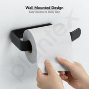 Plantex Space Aluminium Toilet Paper Roll Holder/Tissue Paper Holder/Toilet Tissue Paper Holder for Bathroom Accessories (Black)