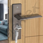 Plantex Heavy-Duty Door Lock Set - Main Door Lock Handle Set/ 6-Lever Lock Mechanism with 3 Year of Warranty/Mortise Lock with 3 Keys, Brass Lockbody & Cylinder(8105 -Satin Black)