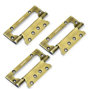 Plantex Butterfly Hinges for Door/Stainless Steel Door Hinges/5 Inch x 14 Gauge Hinge/2.5 mm Hinges for Home/Office/Hotel/Non-Mortise Hinge - Pack of 3 (Brass Antique)