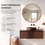 Plantex Aluminium Frame Mirror for Wall/Round Wall Mount Mirror for Bedroom/Dressing Room/Living Room/Entryway - (DIA-24in - Rose Gold)