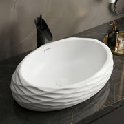 Plantex Table Top Wash Basin For Bathroom/Designer Ceramic Basin/Countertop Vessel Sink Basin - Indo-European Collection (EQTT-595, 23 x 15 x 7 Inch)