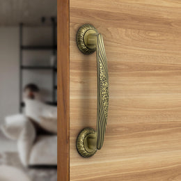 Plantex 10 Inch Main Door Handle for Wooden Doors - Pull-Push Handle Accessory (Pack of 1, Brass Antique)