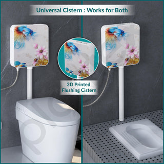 Plantex Dual Flush Tank for Toilet/8 LTR Water Capacity Polypropylene Toilet Flush Tank/Dual Flush Cistern with Air Freshener- Pack of 1