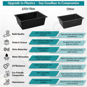 Plantex Single Bowl Kitchen Sink/Quartz Sink For Kitchen/Non-Fading Matt Black Colour With Uv Protection/Undermount/Topmount (Black - 18 X 16 Inches)