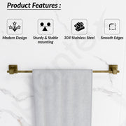 Plantex 304 Grade Stainless Steel 24 inchTowel Hanger for Bathroom/Single Towel Rod/Towel Bar/Towel Holder/Stand/Bathroom Accessories - Splash (Antique)