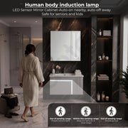 Plantex Wall Mount Vanity Cabinet with Washbasin and Mirror/Rectangular Basin with Cabinet for Bathroom - (Lunovia - 800, Grey)