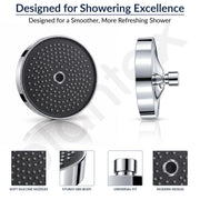 Plantex ABS Shower Head for Bathroom/6 Inch Round High Pressure Overhead Shower/Rain Shower Head - (Chrome)