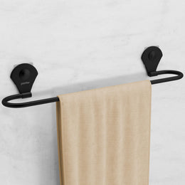 Plantex 24 Inch Self-Adhesive Stainless Steel Towel Hanger/Bathroom Towel Holder for Wall Without Drill/Towel Hanger Stand/Bathroom Accessories - (Royal, Black)