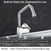 Plantex Pure Brass Sink Tap for Kitchen with 360Ãƒâ€šÃ‚Â° Swivel Spout/Kitchen Sink Tap with Water Saving Aerator-7 Year Warranty (PRI-313-Mirror-Chrome Finish)