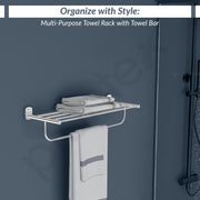 Plantex 304 Grade Stainless Steel 24 inch Towel Rack/Towel Stand/Towel Bar/Towel Hanger for Bathroom/Bathroom Accessories - Parv (Chrome)