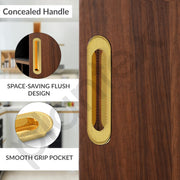 Plantex Sliding Door Handle/Concealed Handle for Sliding Door/160mm Concealed Handle for Wardrobe/Kitchen Cabinet - Pack of 2 (PVD Gold)