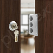 Plantex Tri-Bolt Lock for Main Door/Heavy Duty Door Lock with 4 Keys/Suitable for Single or Double Door for Home/Office/Hotel - Pack of 1 (Satin White and Chrome)