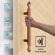 Plantex Main Door Handle/14 Inch Door Handle for Main Door/Pull-Push Handle for Glass/Wooden Door - Pack of 1 (PVD Rose Gold) - 3 Years Warranty