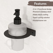 Plantex Liquid Soap Dispenser for Bathroom/Stainless Steel Glass Shampoo Dispenser/Hand wash Dispense/Bathroom Accessories - Pack of 1 (Black)