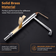 Plantex Brass Wash Basin Mixer Tap/Hot & Cold Basin Mixer Faucet/Deck Mount Pillar Spout for Bathroom Sink - Pack of 1 (APS-4600, Chrome & Rose Gold)