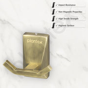 Plantex 304 Grade Stainless Steel Robe Hook/Hanger for Bathroom/Robe Hooks for Bathroom/Hooks/Bathroom Accessories - Crystal (Brass Antique)