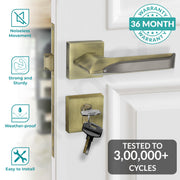 Plantex Premium Door Lock with 3 Years of Warranty/Main Door Lock for Home/Mortise Lock for Door - Main Door Lock Set (7082 - Brass Antique/Satin Black Matt)
