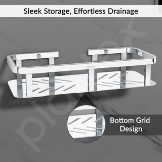 Plantex Stainless Steel 304 Grade Shelf for Bathroom/Storage Organizer for Bathroom/Kitchen Rack - Bathroom Accessories - Pack of 1 (12x5 Inch, Chrome)