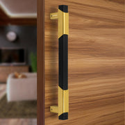 Plantex 14 Inch Main Door Handle/Aluminium Door Handle/Pull-Push Door Handle/Door Accessories (Pack of 1, Black & Gold)