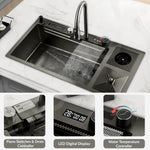 Plantex Sink for Kitchen/304 Grade Stainless Steel Waterfall sink